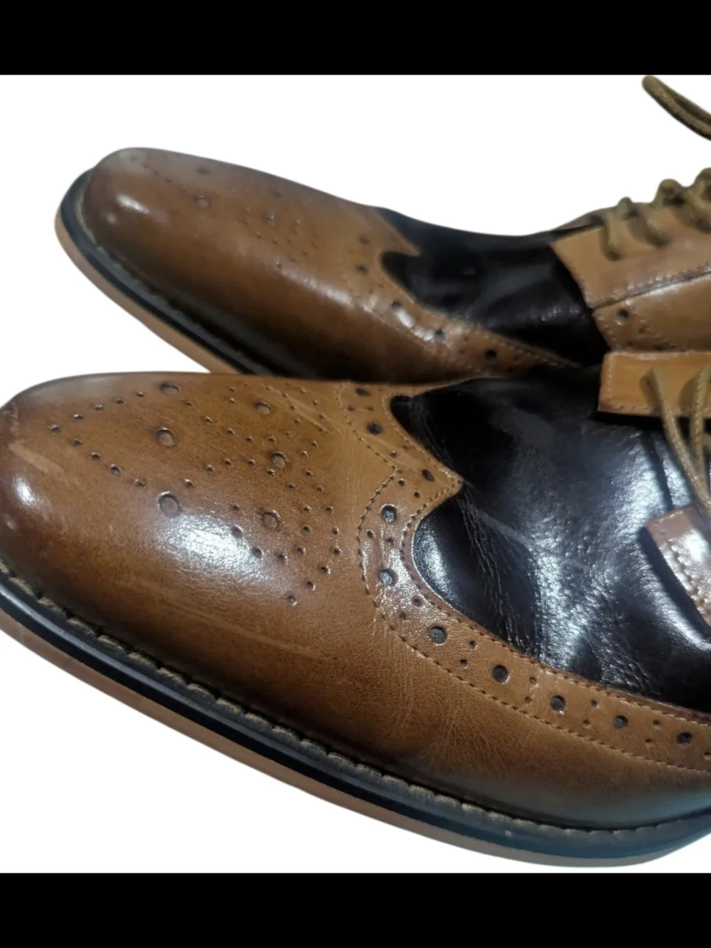 Adams Two-Tone Brown Brogue Oxfords